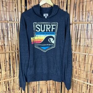 TECHSTYLES Hoodie Pullover LS Shirt Kitty Hawk Surf Co Outer Banks Graphic XL